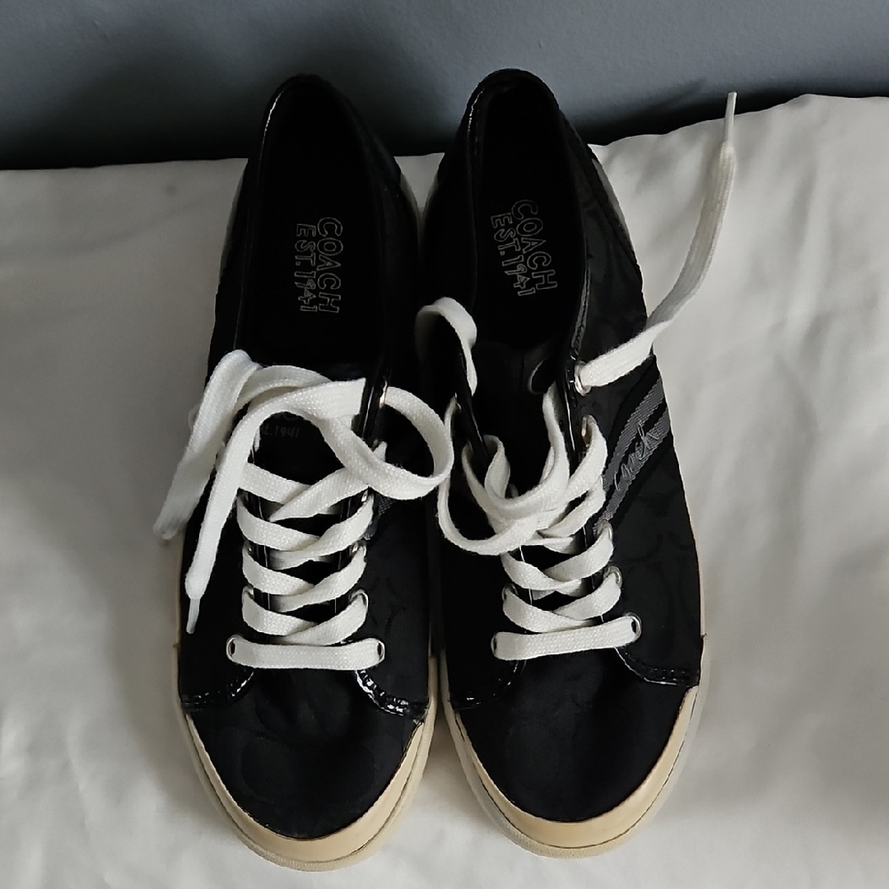 Coach Women's Black and Tan Sneakers - Picture 10 of 16